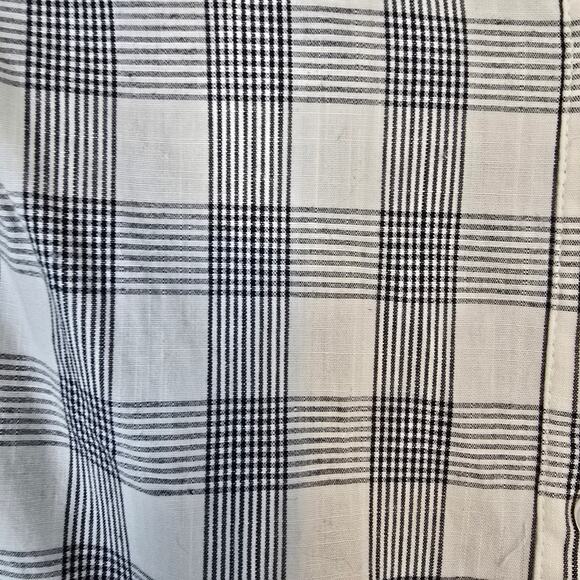 Barbour Seamills Gingham Check Midi Dress Navy White Ruffle Belted Button NWOT 6 - Picture 9 of 11